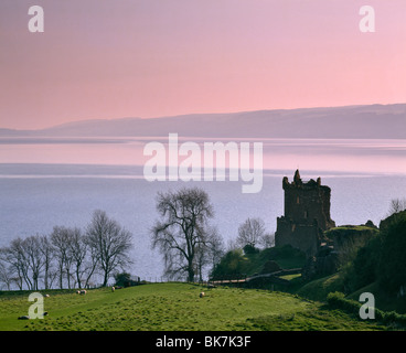 Urquhart Castle, Loch Ness, Inverness-shire, Highlands, Scotland, United Kingdom, Europe Stock Photo