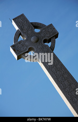 Tennyson monument memorial cross at Tennyson Down on Isle of Wight, Hampshire UK in April Stock Photo