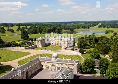 Oblique arial photograph of Woburn Abbey Stock Photo