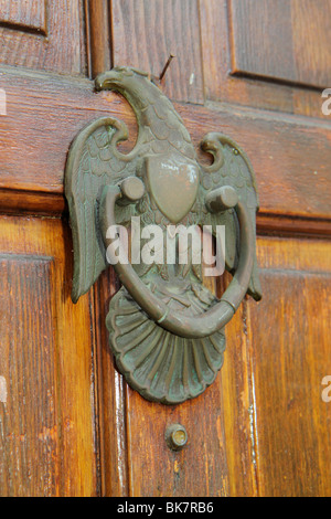 Alexandria Virginia,Old Town,King Street,historic district,antique door knocker,brass,eagle,visitors travel traveling tour tourist tourism landmark la Stock Photo