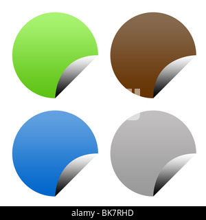 Set of buttons in eco recycling colors, isolated on white background with copy space. Stock Photo