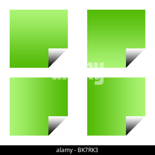 Green gradient buttons with copy space, isolated on white background. Stock Photo