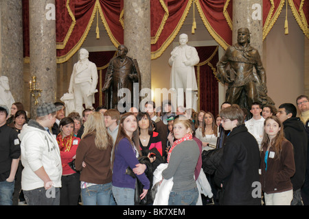 Washington DC,United States US Capitol,Rotunda,history,government,Congress,House of Representatives,National Statuary Hall,group,woman female women,ma Stock Photo