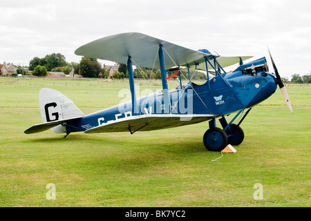 1920's-vintage de Haviland Moth, forerunner of the Tiger Moth, ready for flight at the Shuttleworth Trust, Old Warden, Beds Stock Photo