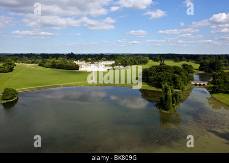 Oblique arial photograph of Woburn Abbey Stock Photo