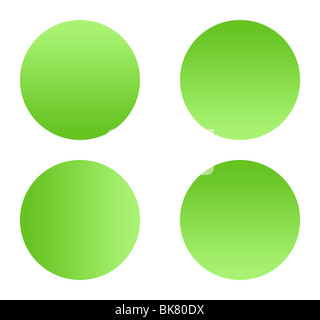 Green gradient buttons with copy space, isolated on white background. Stock Photo