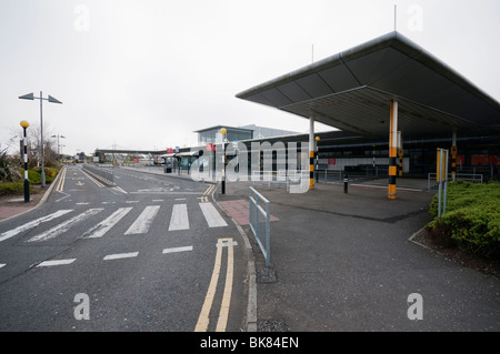 Outside of Belfast International Airport in 2010, after changes were made preventing cars driving up to the airport doors. Stock Photo
