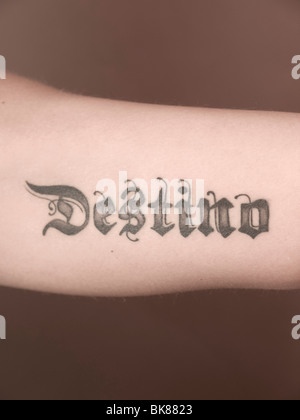 Woman's arm, tattooed Stock Photo