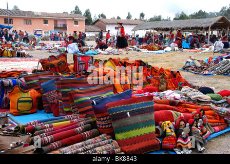 Market, Chinchero, Inca settlement, Quechua settlement, Peru, South America, Latin America Stock Photo