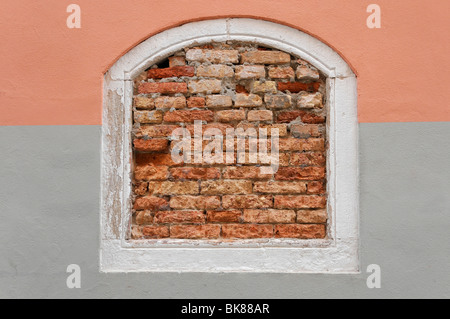 Bricked-up window, inner city, Venice, Veneto, Italy, Europe Stock Photo