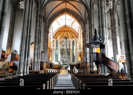 Interior, Saint-Thomas Church, Strasbourg, Alsace, France, Europe Stock ...