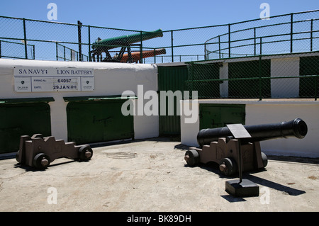 South African Navy post Lion Battery Cape Town from where the daily Noonday gun is fired The Noon Day gun historic collection Stock Photo