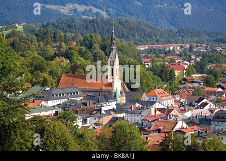 View of Bad Toelz from Kalvarienberg, Calvary Mountain, Upper Bavaria, Bavaria, Germany, Europe Stock Photo
