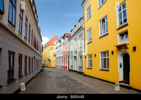 Street in the historic town of Aalborg, Ålborg, Nordjylland region, Denmark, Scandinavia, Europe Stock Photo