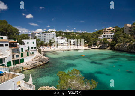 Hotel and Bay of Cala Santanyi, Mallorca, Majorca, Balearic Islands, Mediterranean Sea, Spain, Europe Stock Photo