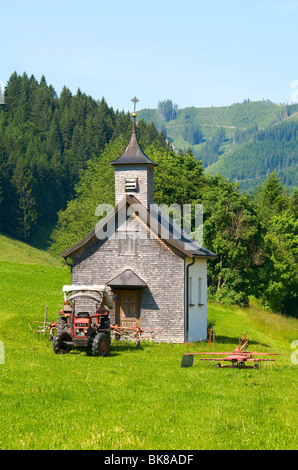 Chapel between Wertach and Oberjoch, Allgaeu, Bavaria, Germany, Europe Stock Photo
