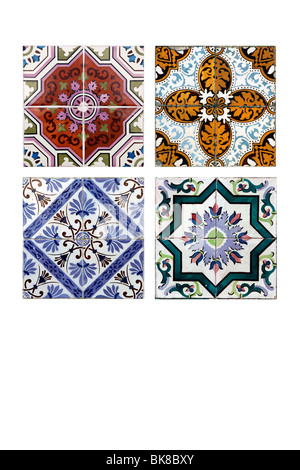 Azulejos tiles collection façade building Lisbon Portugal Europe Stock Photo