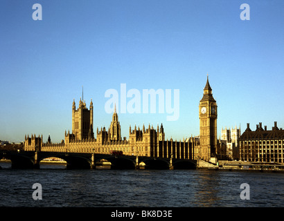 London, View Across Thames To Parliament Stock Photo