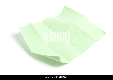 Sheet of Folded Paper Stock Photo