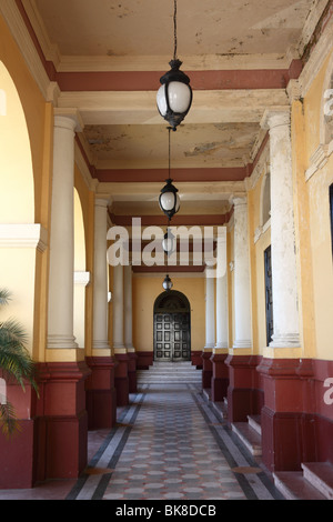 Colonnade of National Theatre building , Casco Viejo , Panama City , Panama Stock Photo