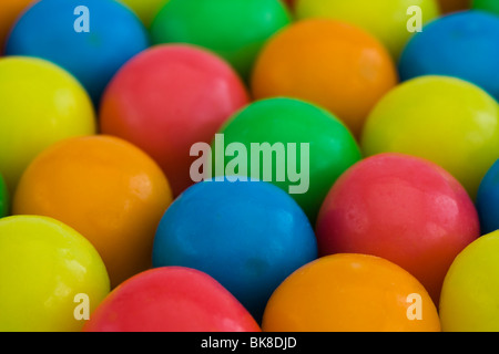 closeup of multicolored gumballs Stock Photo