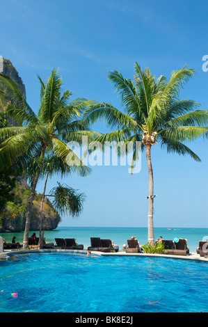 Hotel pool at Rai Leh West Beach, Krabi, Thailand, Asia Stock Photo