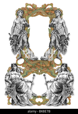 Two Frame Man Old Victorian Frame Two Woman and Two Man Stock Photo - Alamy