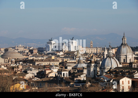 View over Rome as seen from Engelenburcht, Castel Sant'Angelo, historic city centre, Rome, Italy, Europe Stock Photo