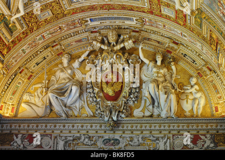 Ceiling, Gallery of Maps, Vatican Museums, historic city centre, Vatican City, Italy, Europe Stock Photo