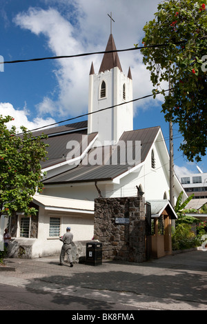 St. Paul's Church in Albert Street, the capital city of Victoria, Mahe Island, Seychelles, Indian Ocean, Africa Stock Photo