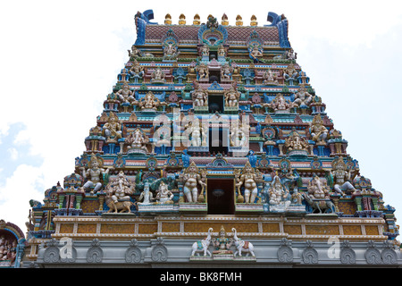 Hindu Sri Vinayagar Navasakthi temple on Quincy Street, Victoria, Mahe Island, Seychelles, Indian Ocean, Africa Stock Photo