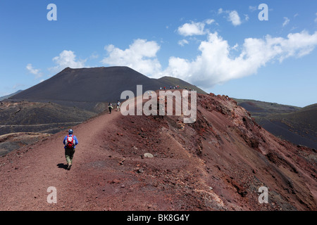 Teneguía Volcano at front, San Antonio in the back, La Palma, Canary Islands, Spain, Europe Stock Photo