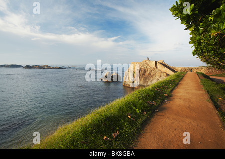 Flag Rock on walls of Galle Fort, Galle, Sri Lanka Stock Photo