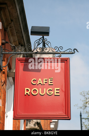 cafe rouge restaurant sign, UK Stock Photo