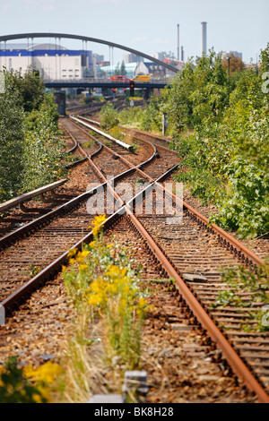Switch at Ostkreuz train junction in Berlin, Germany, Europe Stock Photo