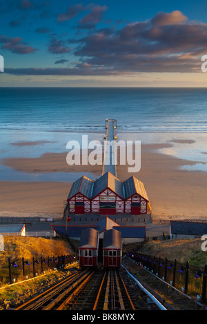 England, Cleveland, Saltburn-by-the-Sea. View from the top of the funicular railway Stock Photo