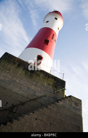 Beachy Head lighthouse as seen from ground/sea level. Stock Photo