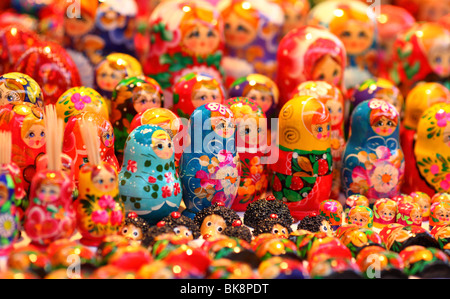 Matryoshka Matrioshkas colorful doll dolls, Babushka Babushkas Russian colorful doll dolls,Russian nested doll dolls Stock Photo