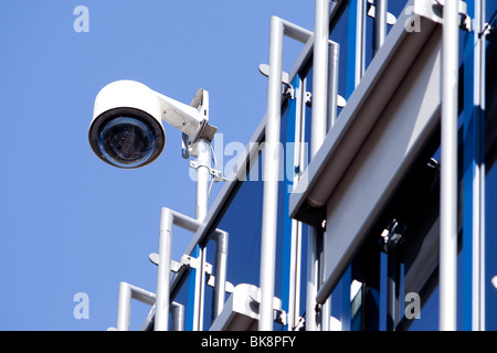 Surveillance camera at the corporate headquarters of the Fresenius SE company in Bad Homburg von der Hoehe, Hesse, Germany, Eur Stock Photo