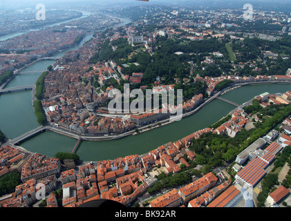 Lyon (69) : aerial view Stock Photo