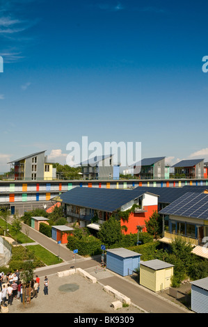 Solar Village with solar roofs, Freiburg, Baden-Wuerttemberg, Germany, Europe Stock Photo