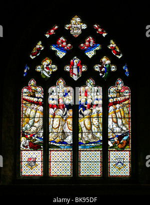 East Stained Glass Window by Lavers Barraud and Westlake, Church of St Mary the Virgin, Cropredy, Oxfordshire Stock Photo