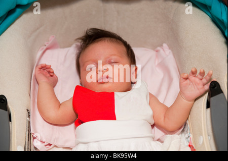 Moro reflex. Baby asleep Stock Photo