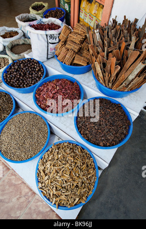 Spices in a spice shop in Kumily, Kerala, India. Stock Photo