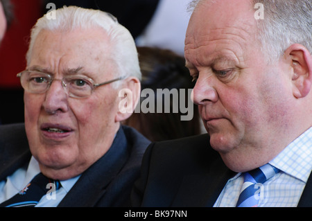 Ian Paisley Senior, with Jimmy Spratt, DUP candidate for South Belfast Stock Photo