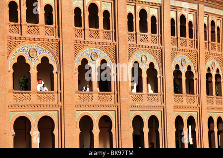 Detail of the facade of the Plaza de Toros Las Ventas, Las Ventas Bullring, Madrid, Spain, Iberian Peninsula, Europe Stock Photo