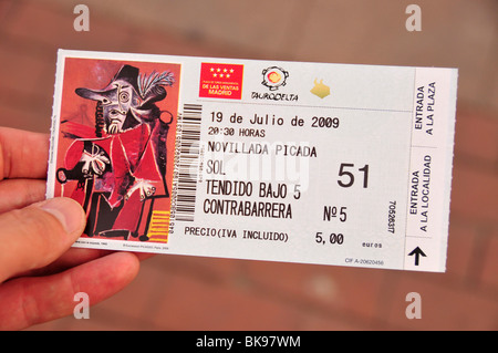 Admission ticket to Las Ventas Bullring, Madrid, Spain, Iberian Peninsula, Europe Stock Photo