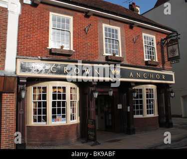 Crown and Anchor Pub High Street Winchester Stock Photo