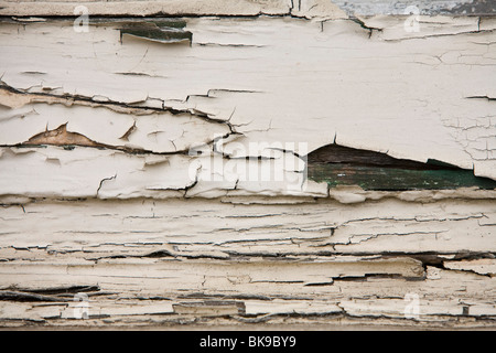 Cracking paint on a window sill, Venice, Los Angeles County, California, United States of America Stock Photo