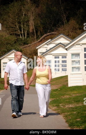 Young couple on a romantic stroll Stock Photo
